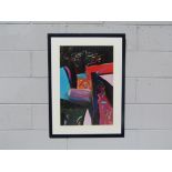 Two framed and glazed abstract prints, unsigned. Image sizes for each 67cm x 45cm