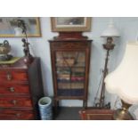 An Edwardian astragal glazed single door display cabinet and a similar cabinet, a/f (2)