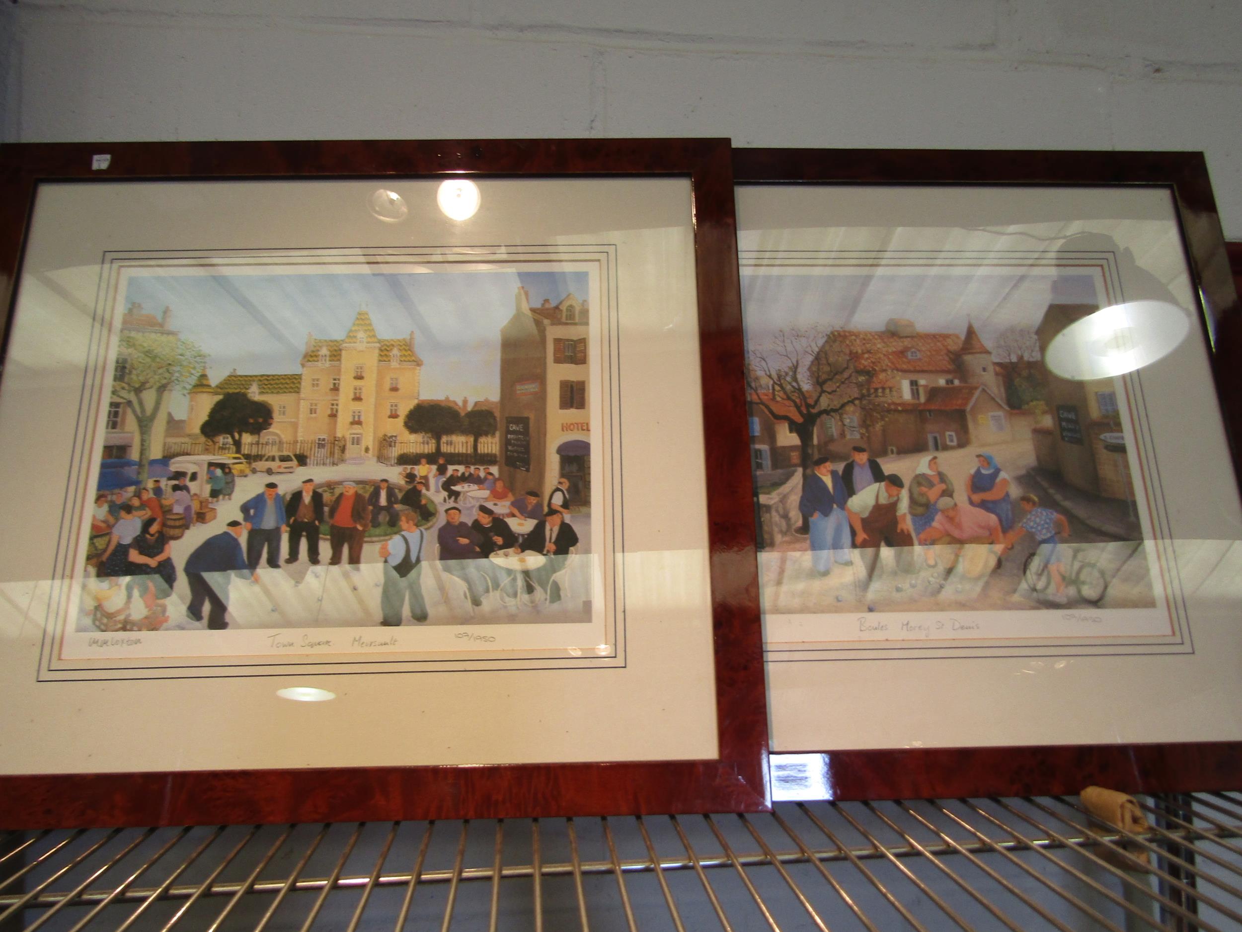 Four signed limited edition Margaret Loxton Burgundy villages prints, framed and glazed (4)