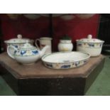 A collection of Jack's Farm ceramics including teapot, jug and lidded pots