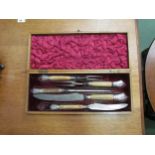 An Alpha Benetfink & Company cased carving set, silver mounts, five piece