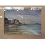 DEBORAH BURROUGHS: A watercolour of Cromer at dawn, signed lower right, framed and glazed, 24cm x