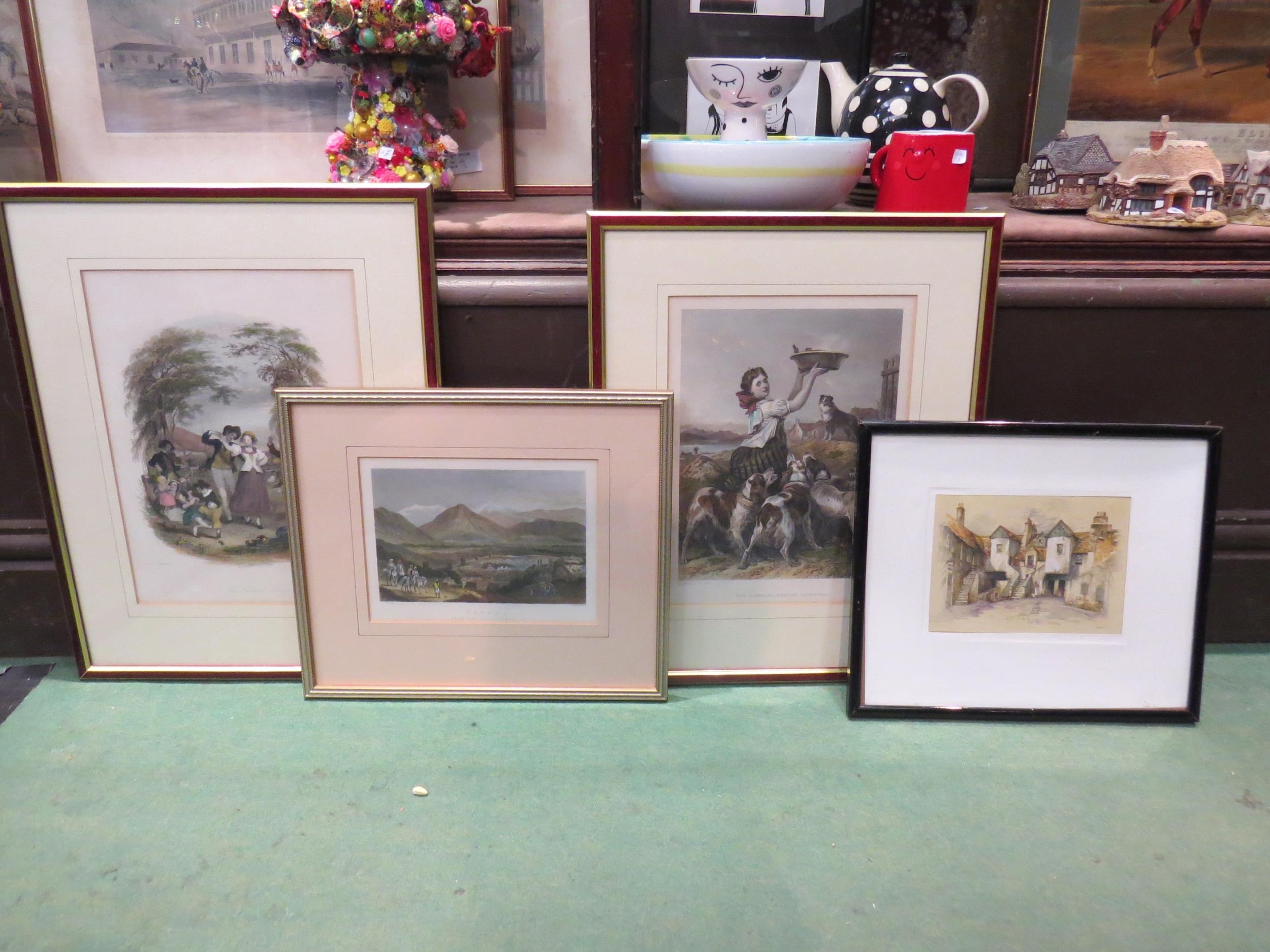 Four various 19th Century coloured engravings including Stephanoff & Robson