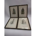 A series of four French fashion prints, framed and glazed, 25cmx 17cm