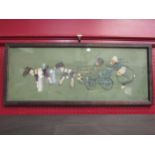 CECIL ALDIN: "A Sporting Tandem" coloured print, oak frame, 27cm x 70cm