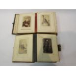 Two Victorian leather bound photograph albums