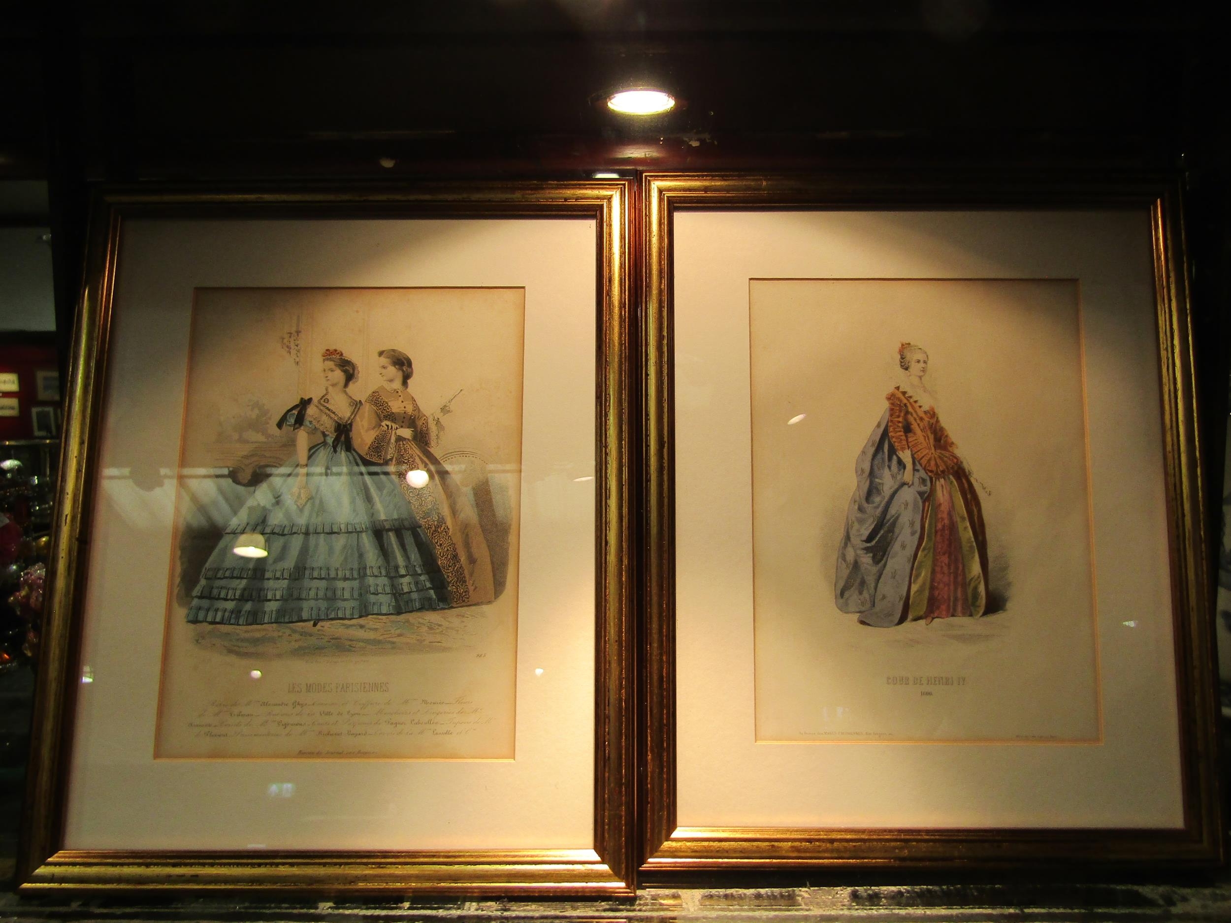 Two 19th Century fashion prints framed and glazed, 26cm x 19cm