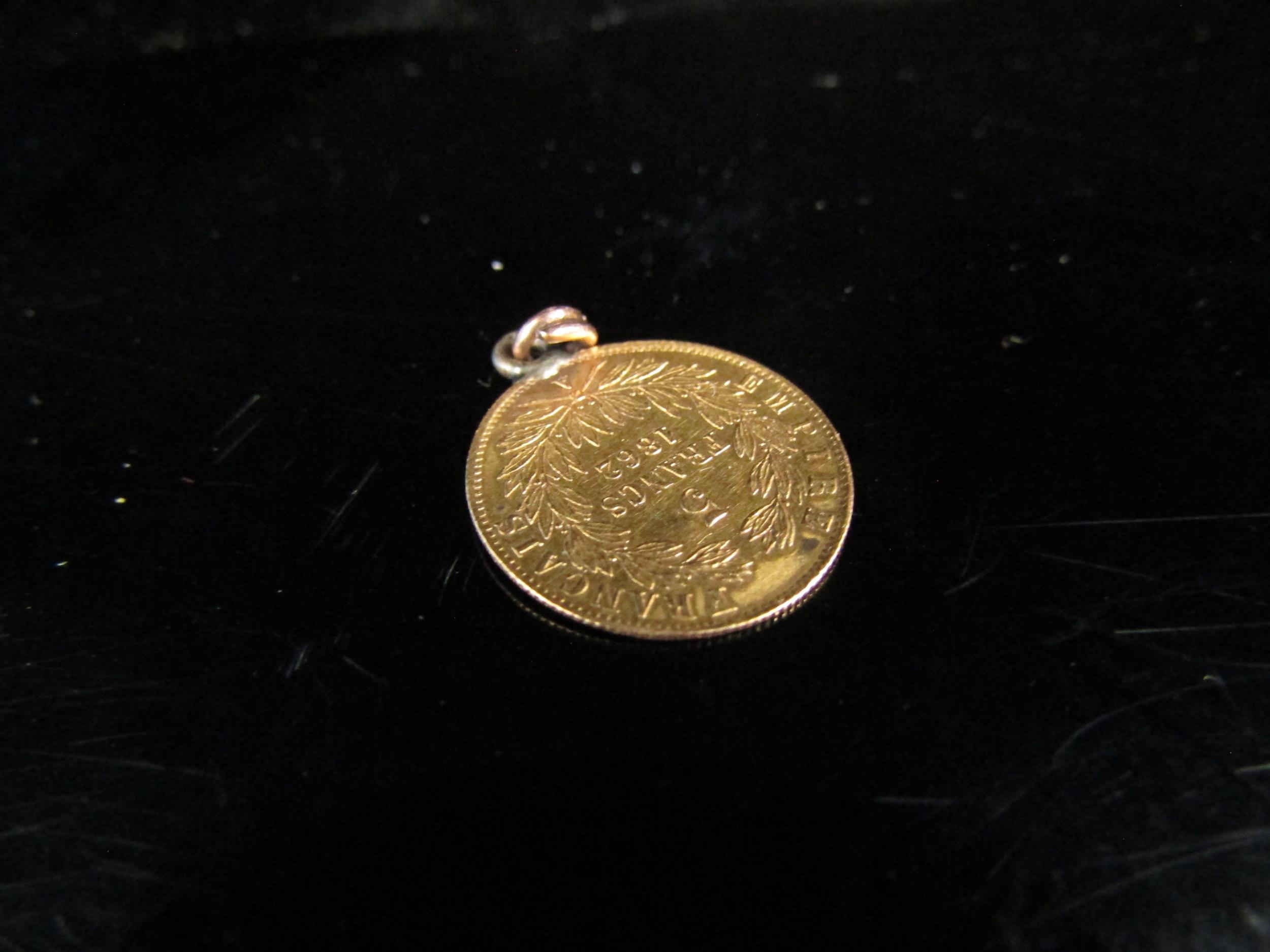 A gold 5 Franc coin with pendant loop, 1.8g - Image 2 of 2