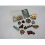 A quantity of mixed cap badges, various companies and heritage railways including LNER, M&GN,