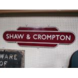 A B.R (M) Station totem SHAW & CROMPTON, fully flanged, some chipping to the enamel