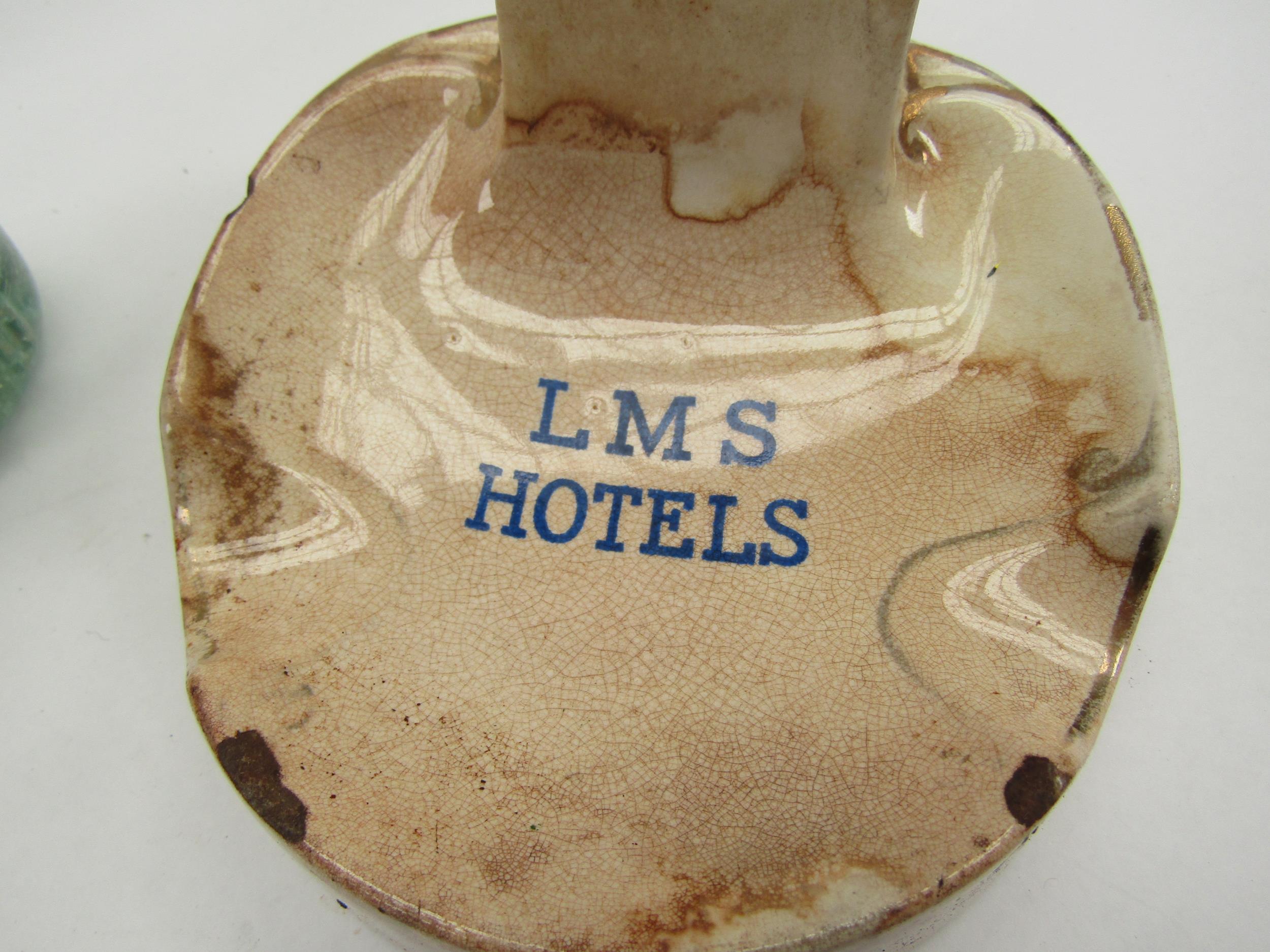 Three LNER candle holders codd bottle and an LMS ashtray (5) - Image 3 of 3