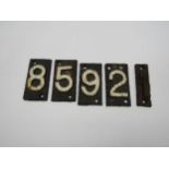 A quantity of cast iron track sleeper numbers