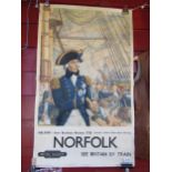 A British Railways advertising poster - Norfolk, See Britain by train depicting image of Admiral