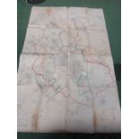 A quantity of rolled ordnance survey maps, some relating to Nottinghamshire city extensions