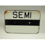 An enamel semi-automatic signal indicator sign, 30.5 x 20cm