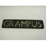 A cast iron wagon plate - Grampus, 49cm long