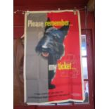 A British Railways advertising poster "Please remember my ticket" depicting a Scottie dog, 101 X