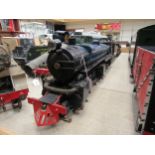 A 2.5" gauge live steam 2-6-6-2 Mallet colonial style articulated compound freight locomotive on