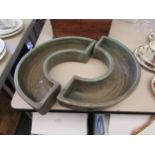 Two demi-lune pottery troughs