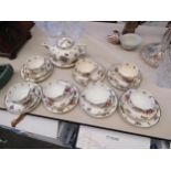 A Royal Doulton 'Old Leeds Spray' six place part tea set