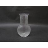 A Timo Sarpaneva rare clear glass vase for littala Glass, Finland with etched TS to base, 23cm high