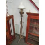 A Victorian adjustable standard oil lamp
