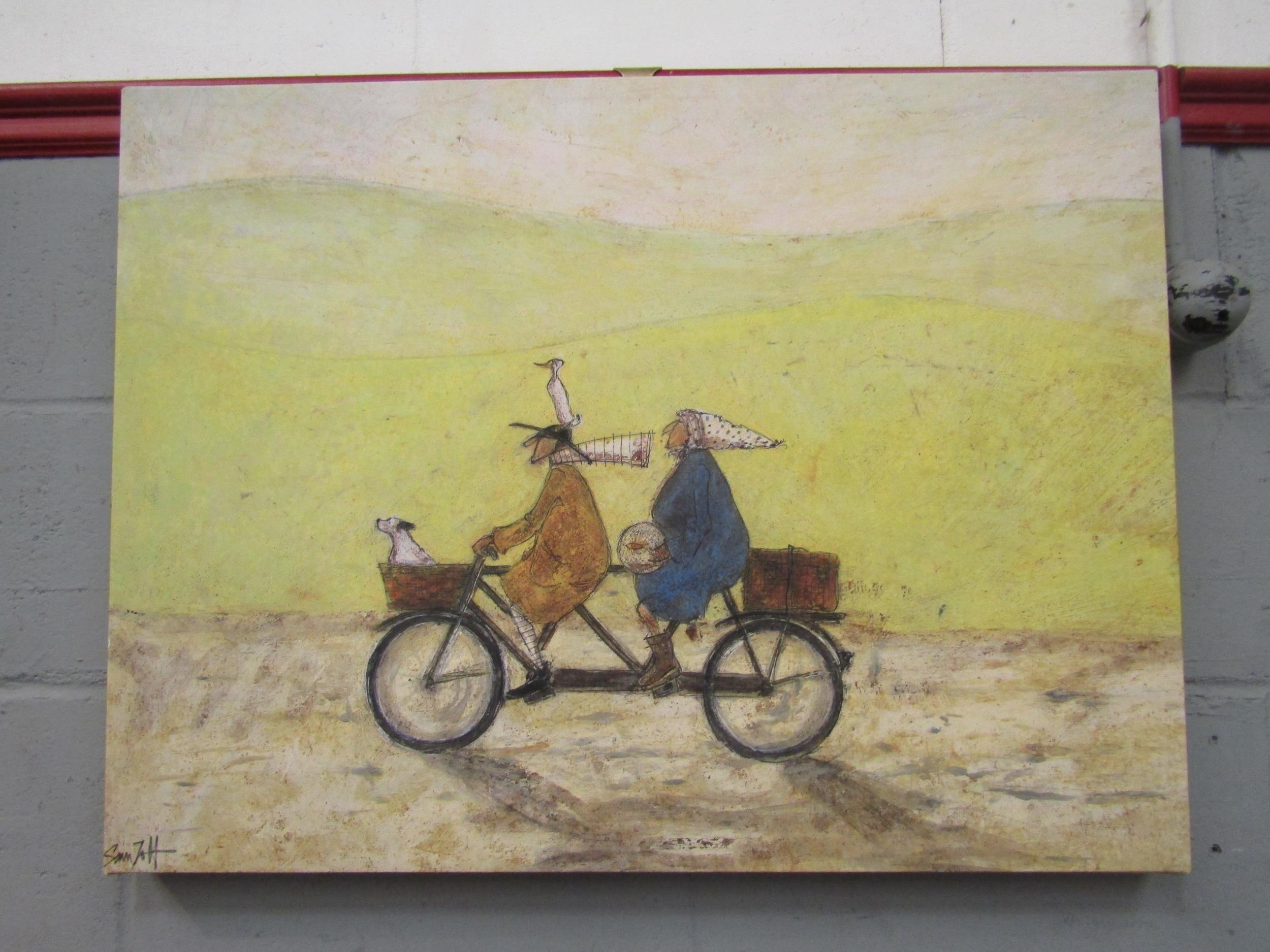 A Sam Toft canvas entitled "Grand Day Out", 60cm x 80cm