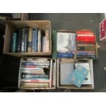 Four boxes of military interest books, warships, holocaust etc.