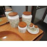 A set of Hornsea 'Fleur' storage jars and related (9)