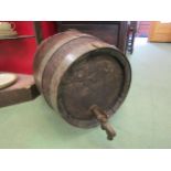 A 'Lacons Brewery Yarmouth' coopered oak barrel with brass 'Harry Mason of Birmingham' spigot.