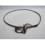 A flat snake link necklace (with expander) hung with two dolphins stamped 925