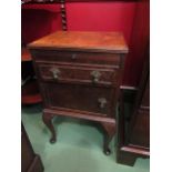 A pair of burr walnut dressing chests on cabriole legs with brushing slides, single drawer over