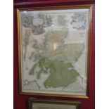 Two coloured maps of Britain including Julius Loewenberg and Johan Bapt Homanno, both framed and