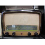 A Philips 341A brown Bakelite cased valve radio, serial number PH52816. C.1956