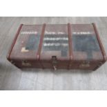 A 1930's metal bound trunk