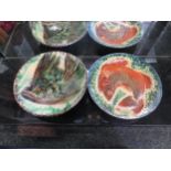 Two Majolica style bowls with fish designs including Vila Clara, Spain, approximately 28cm diameter