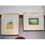 E.J. WILSON: Two artist's proof prints "Summer's Eve", 14cm x 20cm, and "Barleyfield", 20cm x 14cm