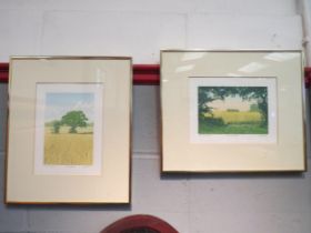 E.J. WILSON: Two artist's proof prints "Summer's Eve", 14cm x 20cm, and "Barleyfield", 20cm x 14cm