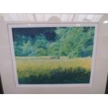E.J. WILSON: "Buttercup Field", limited edition print 41/90, framed and glazed, 33cm x 44cm