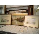 Five watercolours of sailing boats, including Gilbert Sayer dated 1921, all framed and glazed