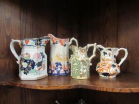 Four 19th Century decorative jugs including Mason's and Old Derby