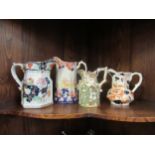 Four 19th Century decorative jugs including Mason's and Old Derby