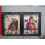 Two framed religious icons in relief. Mixed media both 29.5 x 23cm