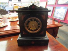 A Haskell of Ipswich slate and marble mantel clock