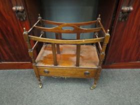 A reproduction Regency mahogany Canterbury, single drawer