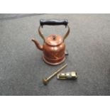 A copper kettle, pestle and locomotive model (3)