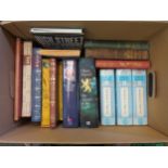 A box of mixed books including Kipling "The Two Jungle Books", Marcel Proust, Folio Society,