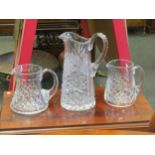 Three crystal jugs