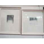 LOUISE CHAVANNES: Two watercolours entitled 'Winter Moon I and II' both pencil signed, framed and