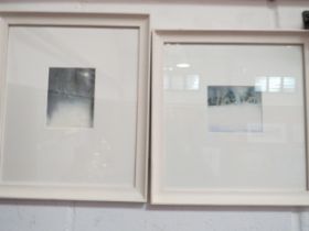 LOUISE CHAVANNES: Two watercolours entitled 'Winter Moon I and II' both pencil signed, framed and